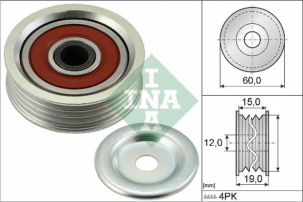 INA 531 0887 10 - Pulley, v-ribbed belt autospares.lv