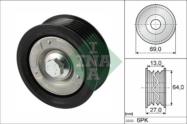 INA 532 0477 10 - Pulley, v-ribbed belt autospares.lv