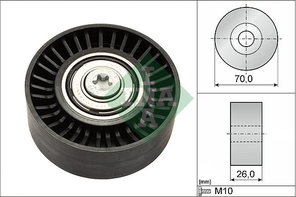 INA 532 0505 10 - Pulley, v-ribbed belt autospares.lv