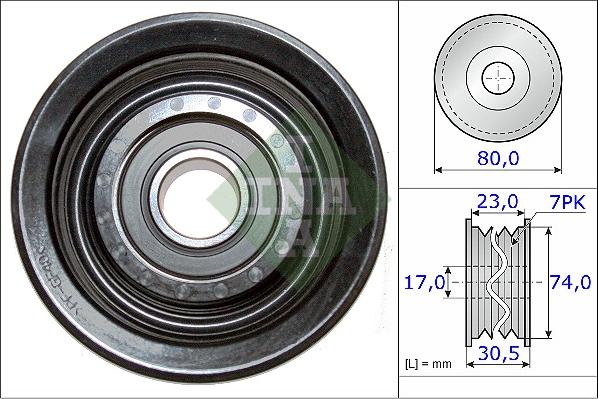 INA 532 0580 10 - Pulley, v-ribbed belt autospares.lv