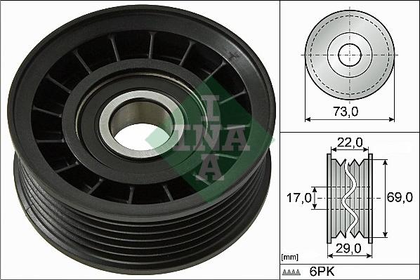 INA 532 0649 10 - Pulley, v-ribbed belt autospares.lv