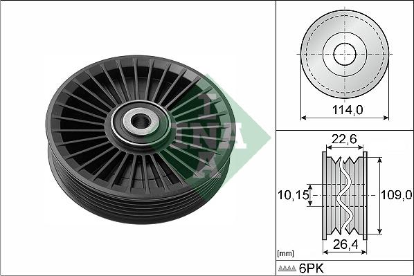 INA 532 0108 10 - Pulley, v-ribbed belt autospares.lv