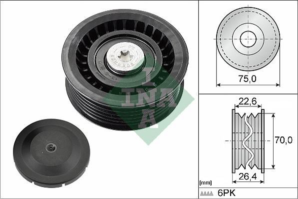 INA 532 0344 10 - Pulley, v-ribbed belt autospares.lv