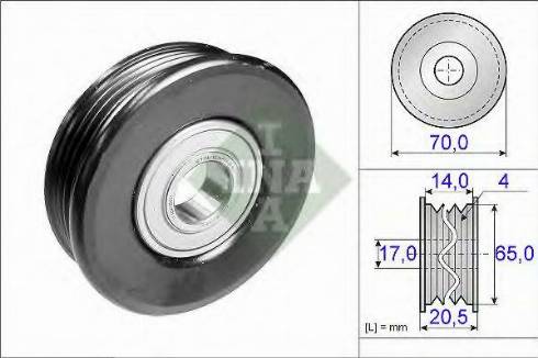 INA 532 0279 20 - Pulley, v-ribbed belt autospares.lv