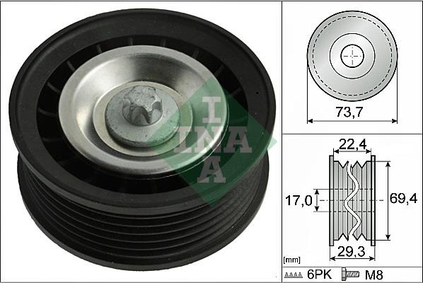 INA 532 0784 10 - Pulley, v-ribbed belt autospares.lv