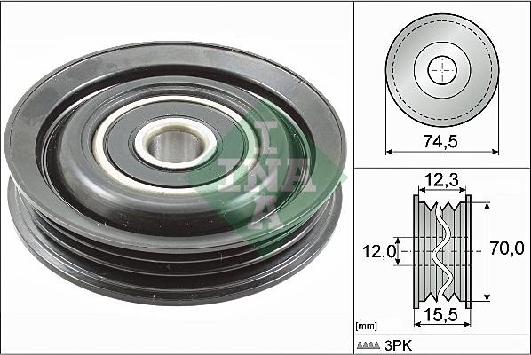 INA 532 0786 10 - Pulley, v-ribbed belt autospares.lv