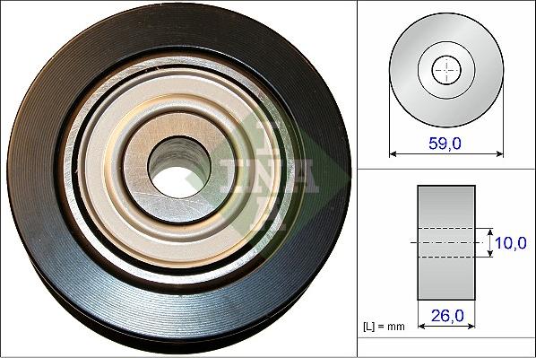 INA 532 0737 10 - Pulley, v-ribbed belt autospares.lv