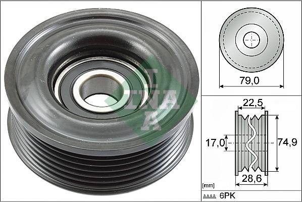 INA 532 0721 10 - Pulley, v-ribbed belt autospares.lv