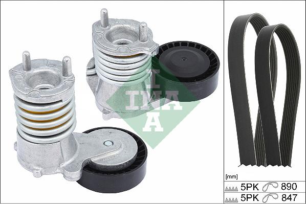 INA 529 0490 10 - V-Ribbed Belt Set autospares.lv