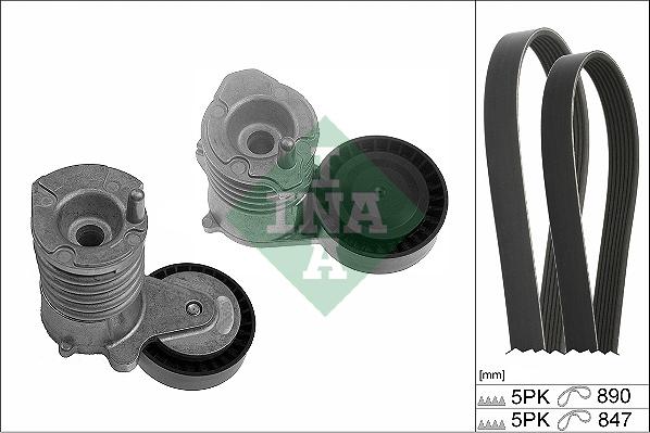 INA 529 0492 10 - V-Ribbed Belt Set autospares.lv