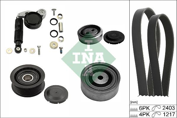 INA 529 0424 10 - V-Ribbed Belt Set autospares.lv