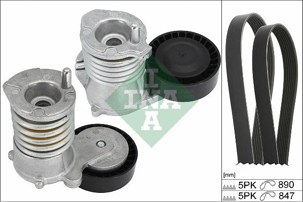 INA 529 0477 10 - V-Ribbed Belt Set autospares.lv