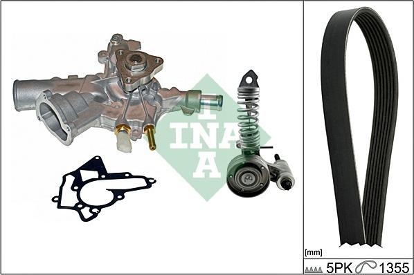 INA 529 0010 30 - Water Pump + V-Ribbed Belt Set autospares.lv