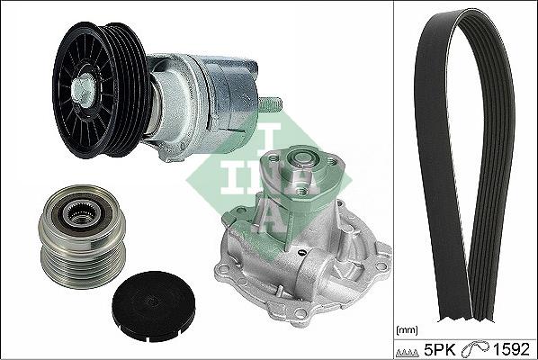 INA 529 0162 30 - Water Pump + V-Ribbed Belt Set autospares.lv