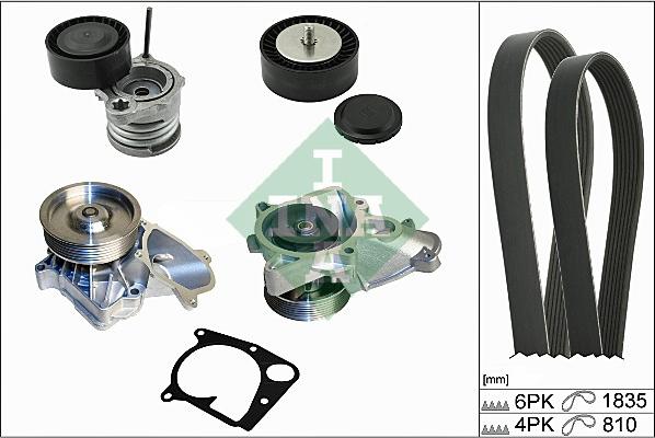 INA 529 0112 30 - Water Pump + V-Ribbed Belt Set autospares.lv