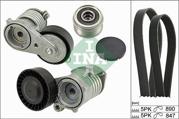 INA 529 0130 10 - V-Ribbed Belt Set autospares.lv