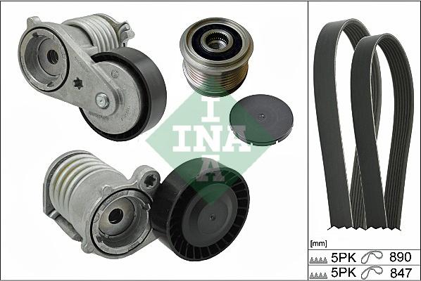 INA 529 0122 10 - V-Ribbed Belt Set autospares.lv