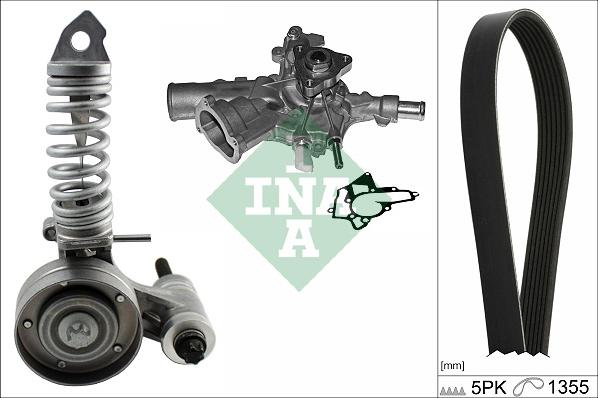 INA 529 0297 31 - Water Pump + V-Ribbed Belt Set autospares.lv