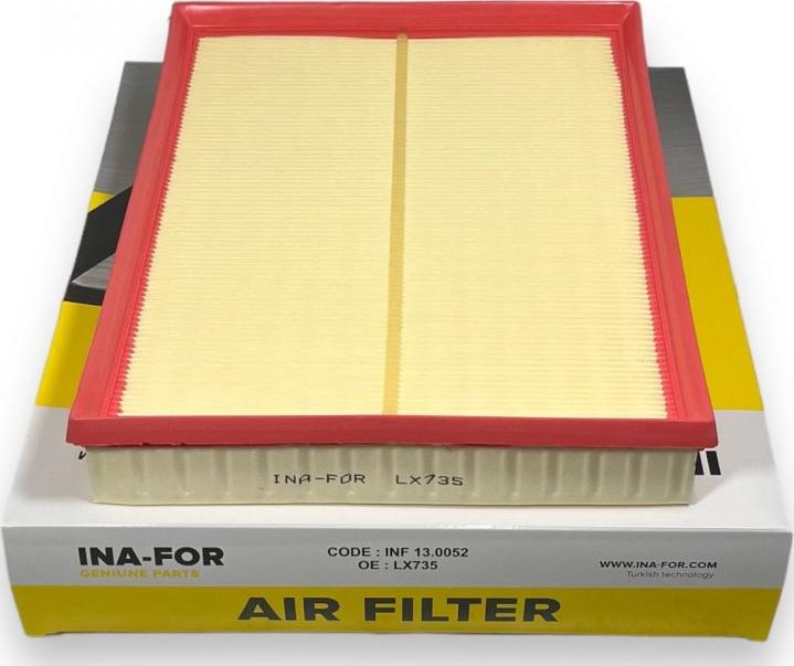 INA-FOR INF13.0052 - Air Filter, engine autospares.lv