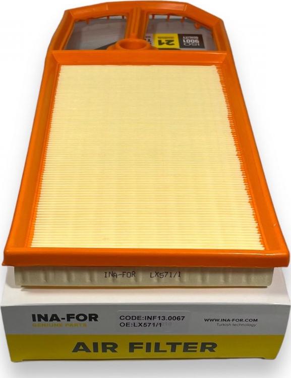 INA-FOR INF13.0067 - Air Filter, engine autospares.lv