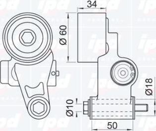 IPD 14-0634 - Tensioner Pulley, timing belt autospares.lv