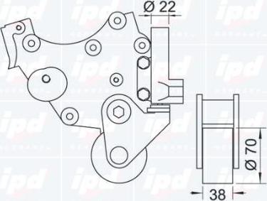 IPD 14-0151 - Tensioner Lever, timing belt autospares.lv