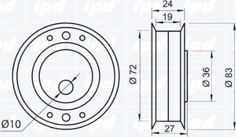 IPD 14-0100 - Tensioner Pulley, timing belt autospares.lv