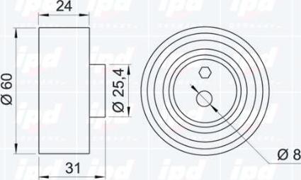 IPD 14-0363 - Tensioner Pulley, timing belt autospares.lv