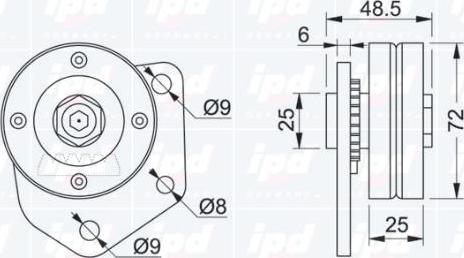 IPD 14-0327 - Pulley, v-ribbed belt autospares.lv