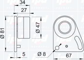 IPD 14-0780 - Tensioner Pulley, timing belt autospares.lv