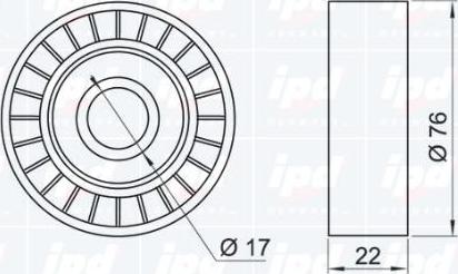 IPD 14-1024 - Pulley, v-ribbed belt autospares.lv