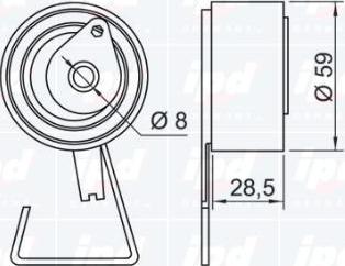 IPD 14-1028 - Tensioner Pulley, timing belt autospares.lv