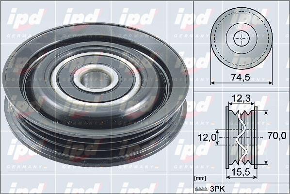 IPD 15-4122 - Pulley, v-ribbed belt autospares.lv