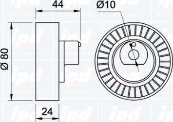 IPD 15-0491 - Pulley, v-ribbed belt autospares.lv