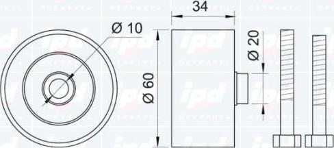 IPD 15-0417 - Deflection / Guide Pulley, timing belt autospares.lv