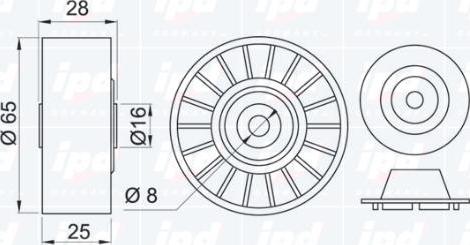 IPD 15-0071 - Pulley, v-ribbed belt autospares.lv