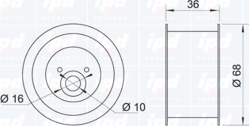 IPD 15-0182 - Deflection / Guide Pulley, timing belt autospares.lv