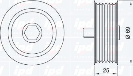IPD 15-0841 - Pulley, v-ribbed belt autospares.lv