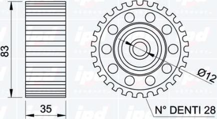 IPD 15-0825 - Deflection / Guide Pulley, timing belt autospares.lv