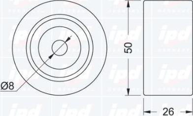 IPD 15-0297 - Pulley, v-ribbed belt autospares.lv