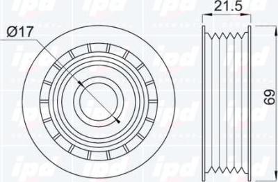 IPD 15-1030 - Pulley, v-ribbed belt autospares.lv