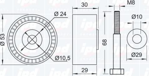 IPD 15-1122 - Deflection / Guide Pulley, timing belt autospares.lv