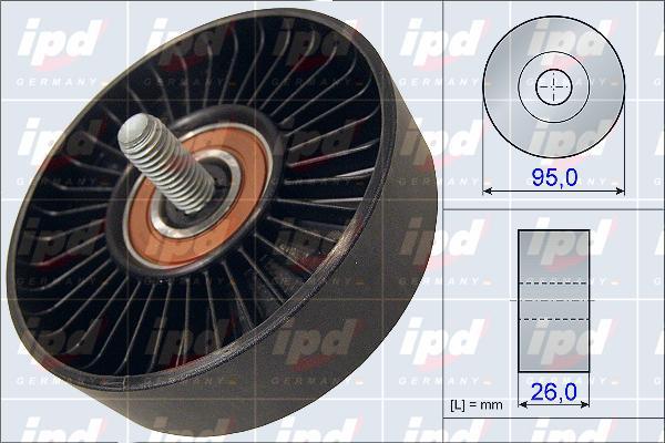 IPD 15-3993 - Pulley, v-ribbed belt autospares.lv