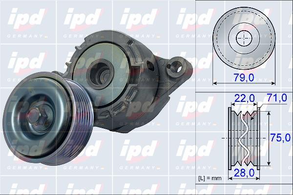 IPD 15-3962 - Belt Tensioner, v-ribbed belt autospares.lv