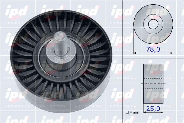 IPD 15-3911 - Pulley, v-ribbed belt autospares.lv