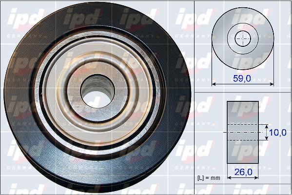 IPD 15-3935 - Pulley, v-ribbed belt autospares.lv