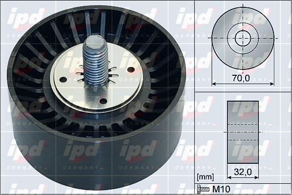 IPD 15-3933 - Pulley, v-ribbed belt autospares.lv