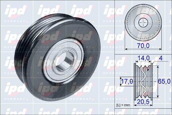 IPD 15-3921 - Pulley, v-ribbed belt autospares.lv