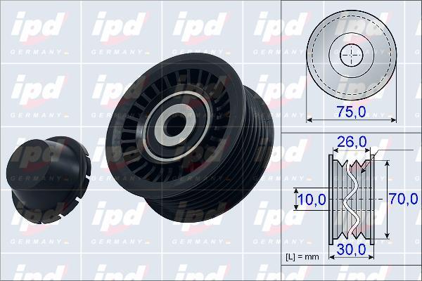 IPD 15-3974 - Pulley, v-ribbed belt autospares.lv