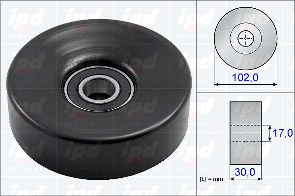 IPD 15-3692 - Pulley, v-ribbed belt autospares.lv